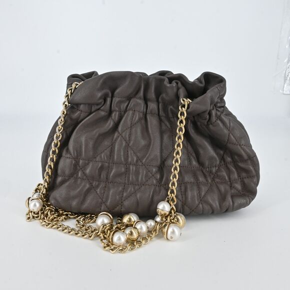 CHRISTIAN DIOR Delices Faux Pearls Cannage Quilt Leather Mini Bag - Picture 15 of 15